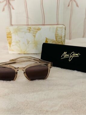 Maui Jim Translucent Taupe Frame Sunglasses with Brown Lenses